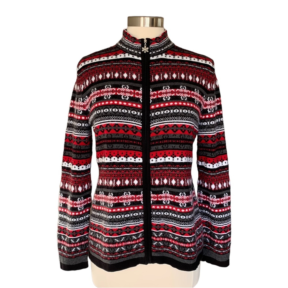 Vintage Y2K Breckenridge Nordic Zip Cardigan (Christmas Holliday Scandi Skiing)